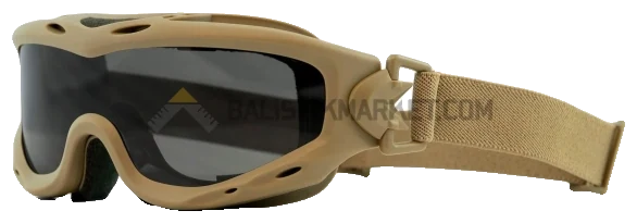 Wiley X Spear Goggle Balistik Gözlük, Şeffaf/Gri Lens (Tan)