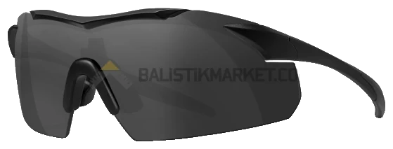 Wiley X WX Vapor 2.5 Balistik Gözlük, Şeffaf/Gri Lens (Siyah)