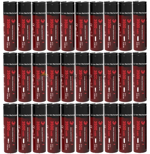 3E 18650 3500mAh Şarj Edilebilir Li-ion Pil (30 Adet)