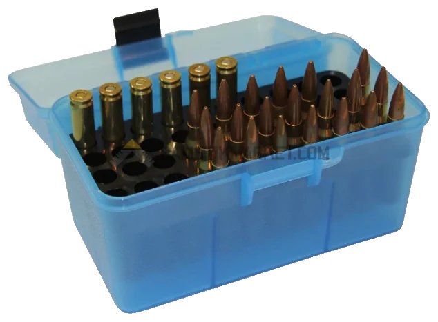 MTM Case-Gard H-50 RM Deluxe, 50 Kapasiteli Fişek Kutusu (Saydam Mavi)