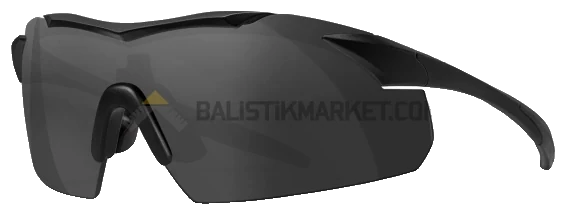 Wiley X WX Vapor 2.5 Balistik Gözlük, Şeffaf/Gri/Turuncu Lens (Siyah)