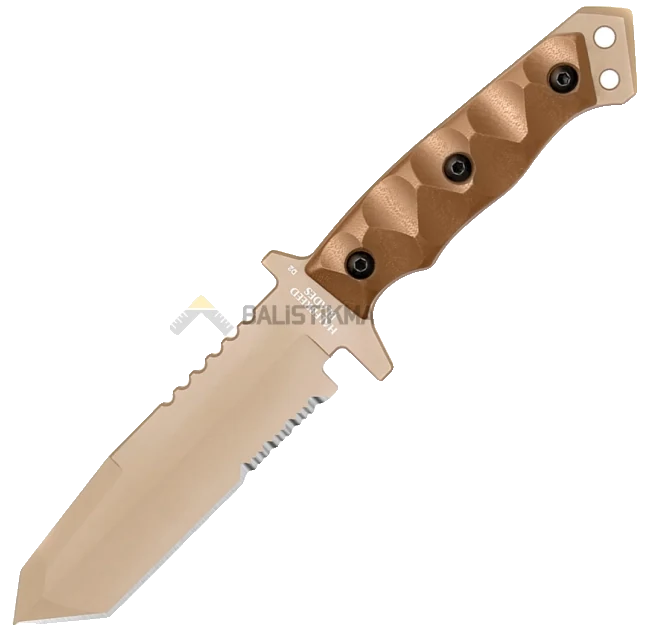 Halfbreed Blades MIK-02 Gen 2 Medium Infantry Serrated Tanto Sabit Bıçak (Dark Earth)