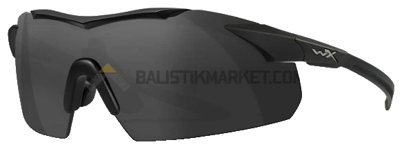 Wiley X WX Vapor Comm 2.5 Balistik Gözlük, Şeffaf/Gri/Turuncu Lens (Siyah)