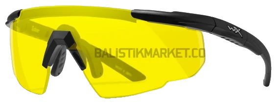 Wiley X Saber Advanced Balistik Gözlük, Sarı Lens (Siyah)