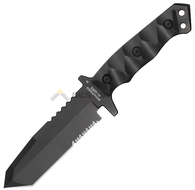 Halfbreed Blades MIK-02 Gen 2 Medium Infantry Serrated Tanto Sabit Bıçak (Siyah)