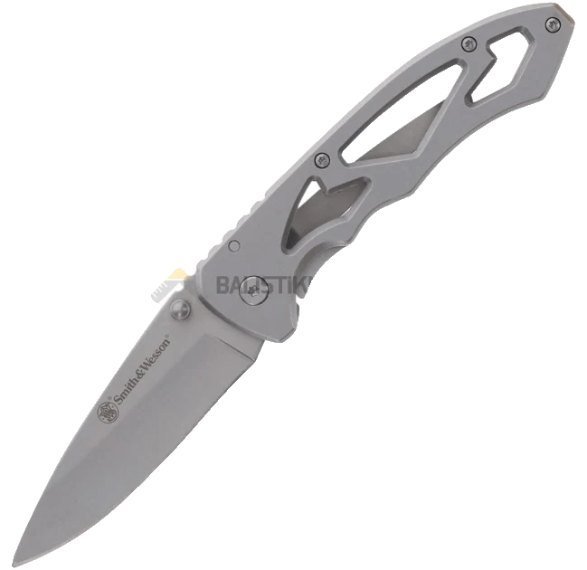 Smith & Wesson Drop Point Silver Skeletonized Çakı